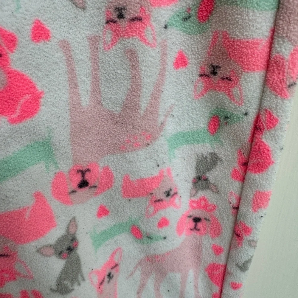 Carter’s 2T Girls White, Pink & Green Dog Fleece Pajama Pants